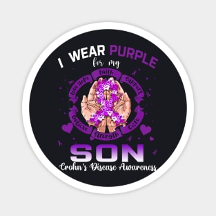 I Wear Purple For My Son Crohn's Disease Awareness Magnet